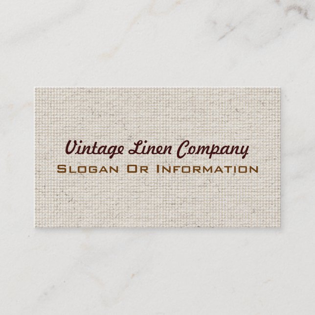 Vintage Linen Fabric Business Cards (Front)