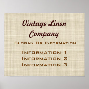 Vintage Linen Large Poster Sign