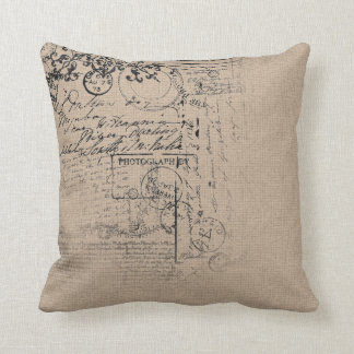 Vintage linen texture design cushion