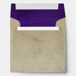 Vintage Linen with Deep Purple Square Envelope