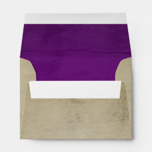 Vintage Linen with Purple Velvet A6 Envelopes