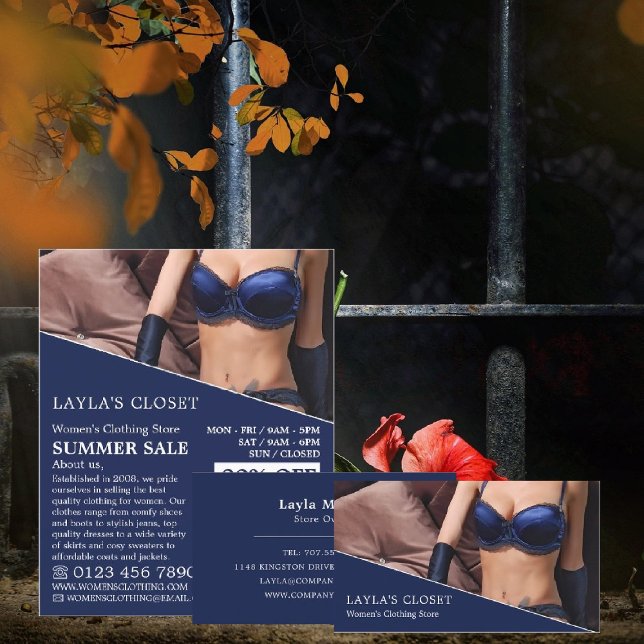 Vintage Lingerie, Women's Clothing Store Business Card (Creator Uploaded)