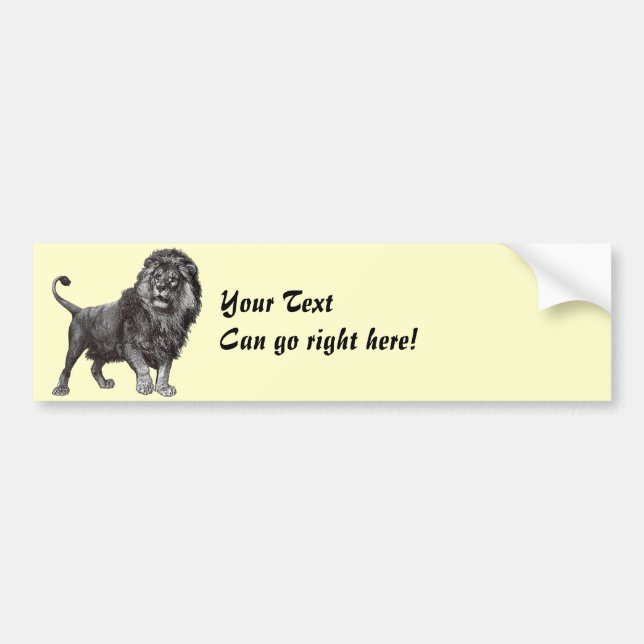 Vintage Lion Bumper Sticker (Front)