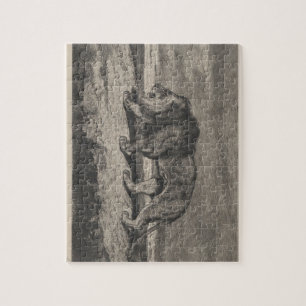 Vintage lion card jigsaw puzzle