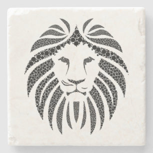Vintage Lion Illustration Stone Coaster