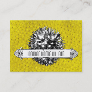 Vintage Lion & Leather Premium Business Cards
