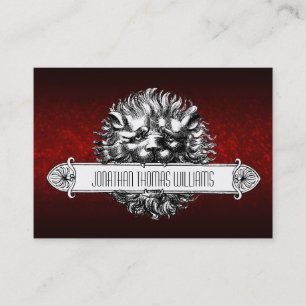 Vintage Lion & Leather Premium Business Cards