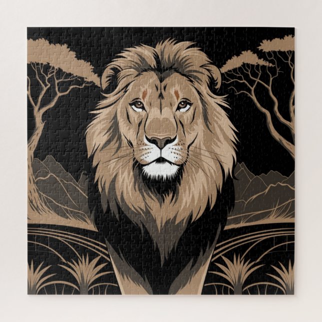 Vintage Lion Portrait Jigsaw Puzzle (Vertical)