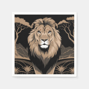 Vintage Lion Portrait Napkin