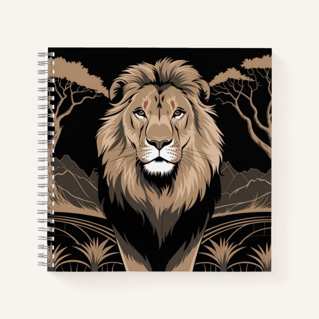 Vintage Lion Portrait Notebook (Front)