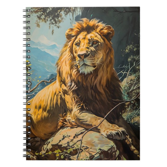 Vintage Lion Portrait Notebook (Front)