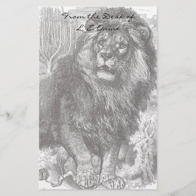 Vintage Lion Stationery (Front)