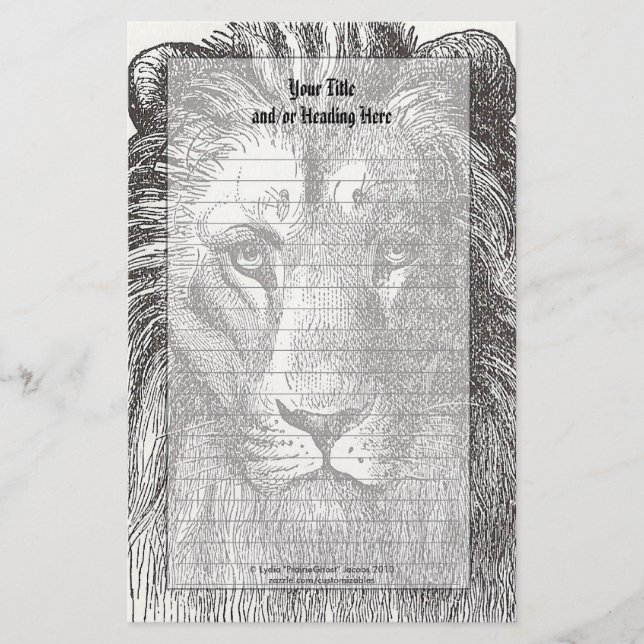 Vintage Lion Stationery (Front)