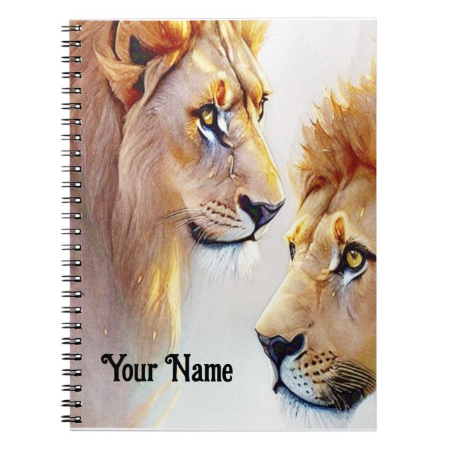 Vintage Lions Art   Notebook (Front)