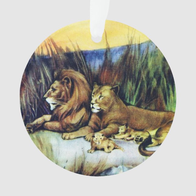 Vintage Lions Ornament (Front)