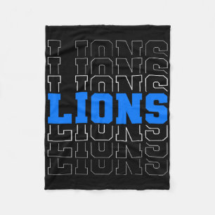 Vintage Lions School Sports Name Spirit Go Back To Fleece Blanket