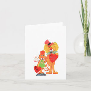 Vintage Lions Valentine Card