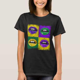 Vintage Lips Girls Ladies New Orleans Mardi Gras T-Shirt