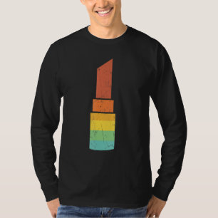 Vintage Lipstick Artwork Distressed Makeup T-Shirt