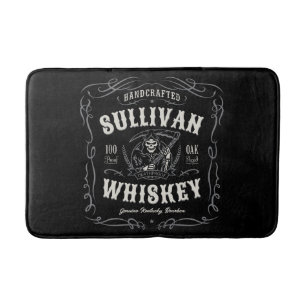 Vintage Liquor ADD NAME Old Grim Reaper Whiskey  Bath Mat