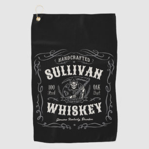 Vintage Liquor ADD NAME Old Grim Reaper Whiskey  Golf Towel