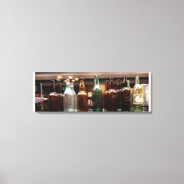 Vintage Liquor Bottles Canvas (Front)