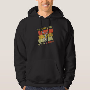 Vintage Listen Metal With Grandmom Rock Music Love Hoodie