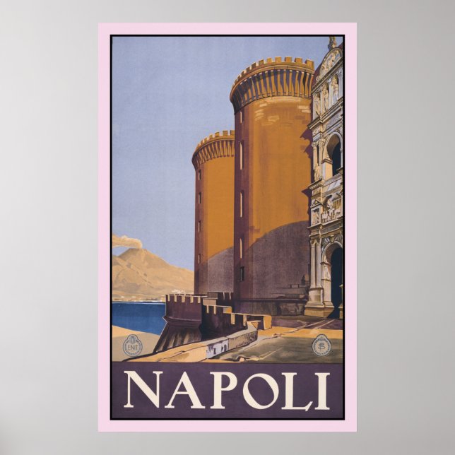 Vintage Litho Travel ad Naples Italy Poster (Front)
