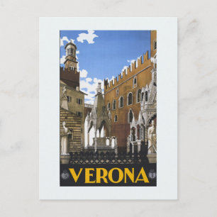 Vintage Litho Travel ad Verona Italy Postcard