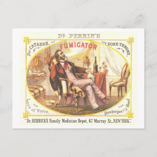 Vintage Lithograph Advertisement: Health Fumigator Postcard (Front)