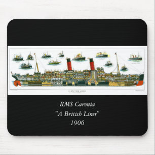 Vintage Lithograph British Ocean Liner RMS Caronia Mouse Mat