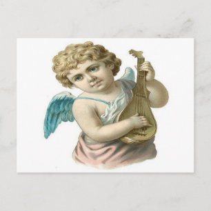 Vintage, Little Angel Playing Guitar Postcard