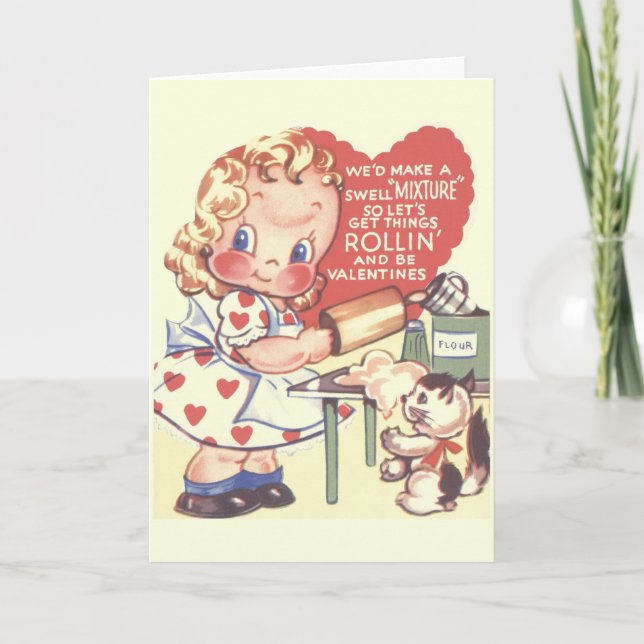 Vintage Little Baker Valentine's Day Card (Front)