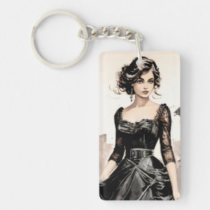 Vintage Little Black Dress - LBD Key Ring
