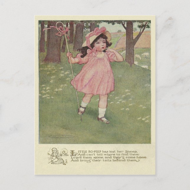 Vintage Little Bo Peep Postcard (Front)