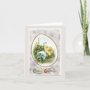 Vintage Little Chick and Egg Easter Note Card