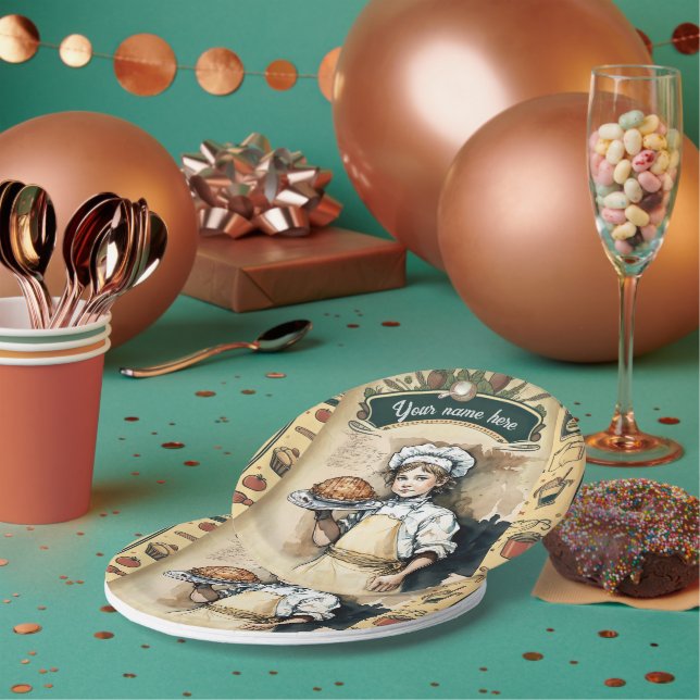 Vintage little cook paper plate (Multi)