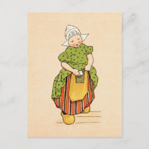 Vintage Little Dutch Girl Postcard