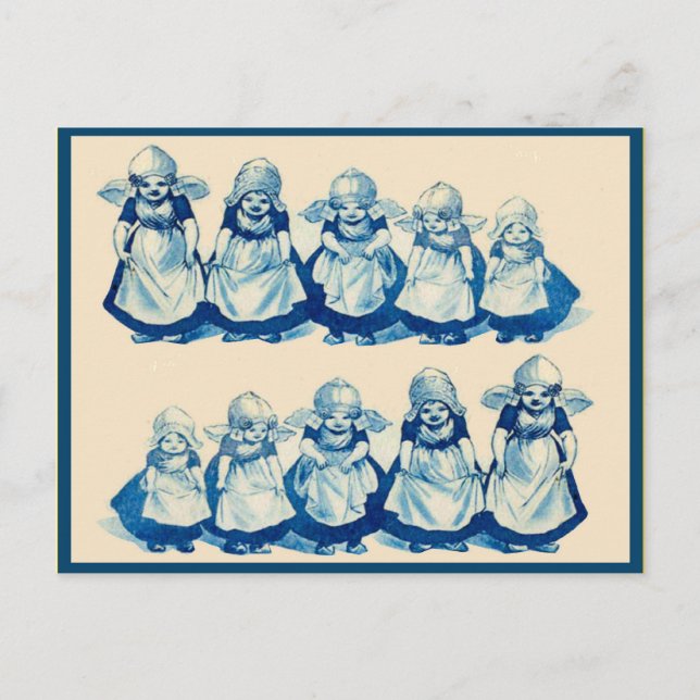Vintage little Dutch girls Postcard (Front)