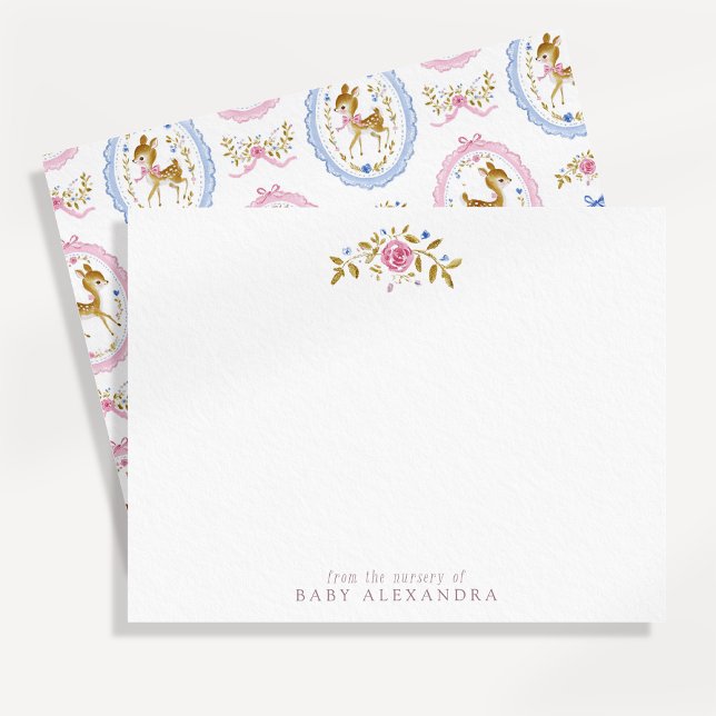 Vintage Little Fawn Nursery Note Card (Creator Uploaded)