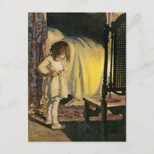 Vintage little girl art postcard