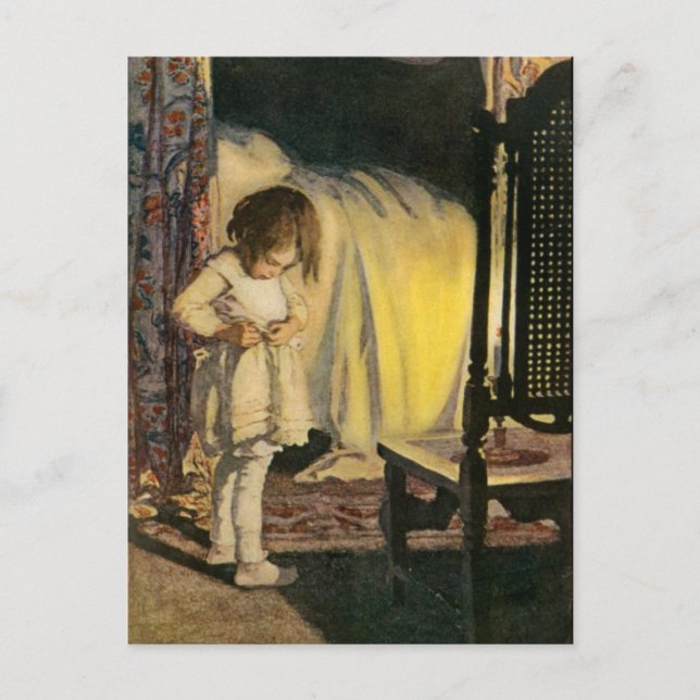 Vintage little girl art postcard (Front)