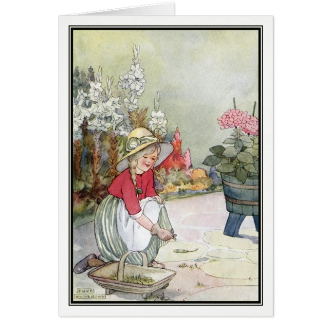 Vintage Little Girl Gardening by Anne Anderson (Front)