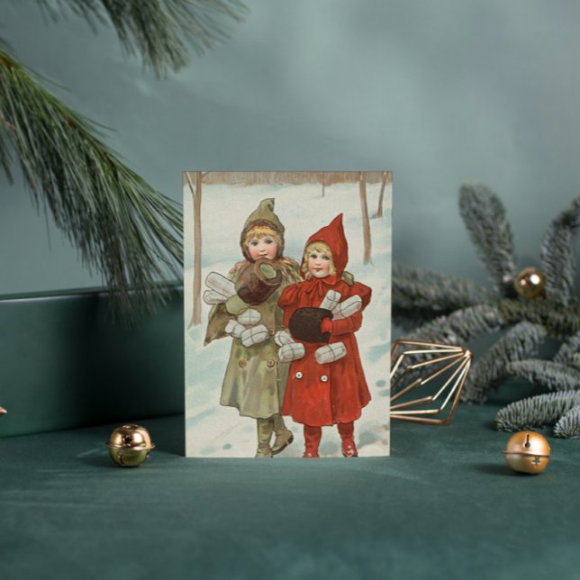 Vintage Little Girls with parcels  Postcard (Creator Uploaded)