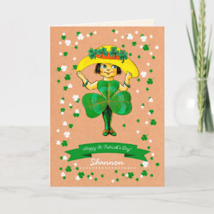 Vintage Little Irish Girl St. Patrick's Day  Card