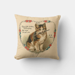  Vintage  Little Kitten Valentine Cushion