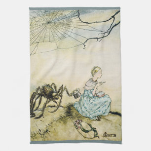 Vintage Little Miss Muffet by Arthur Rackham Tea Towel