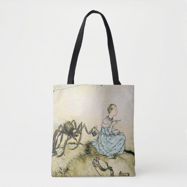 Vintage Little Miss Muffet by Arthur Rackham Tote Bag (Front)