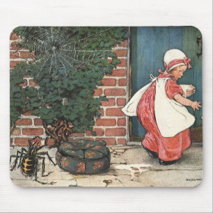 Vintage Little Miss Muffet Spider Nursery Rhyme Mouse Mat