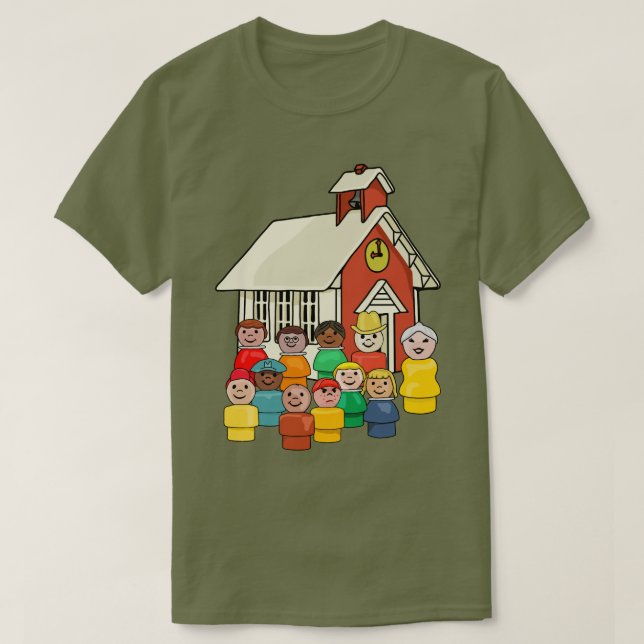 Vintage Little People School Photo T-Shirt (Design Front)